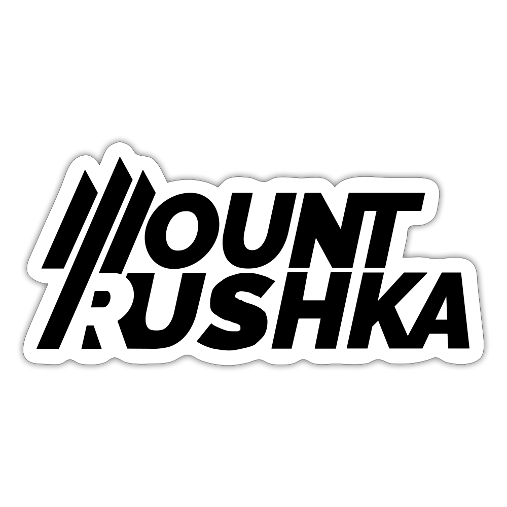 Mount Rushka B/W Logo Sticker - white matte