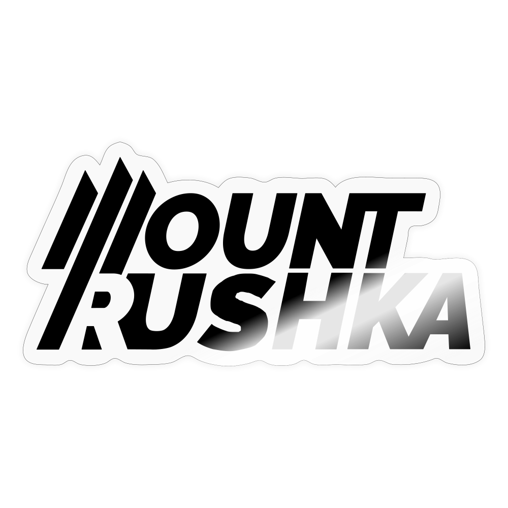 Mount Rushka B/W Logo Sticker - transparent glossy